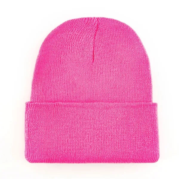 Logo Acrylic Knit Beanie Winter Warm Hat