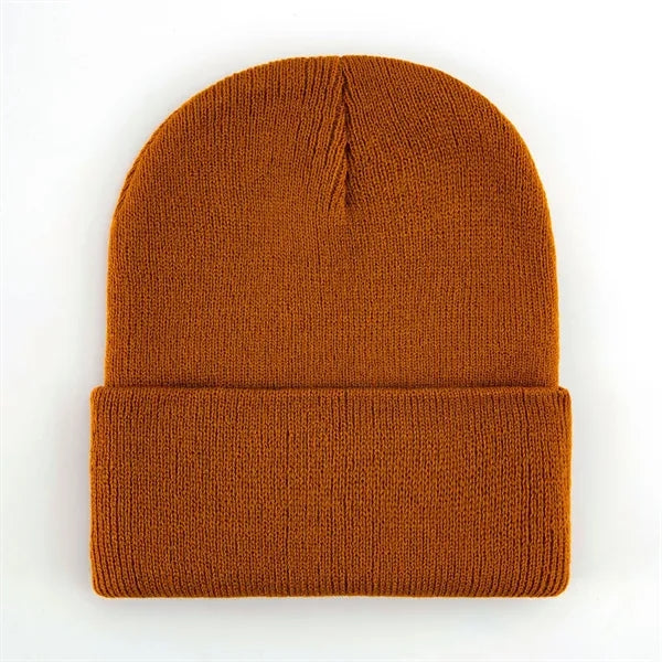 Logo Acrylic Knit Beanie Winter Warm Hat