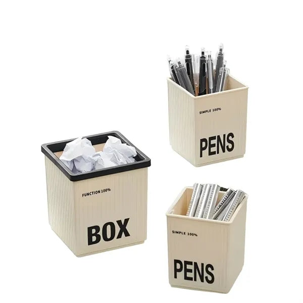 Industrial Style Plastic Desk Organizer Box