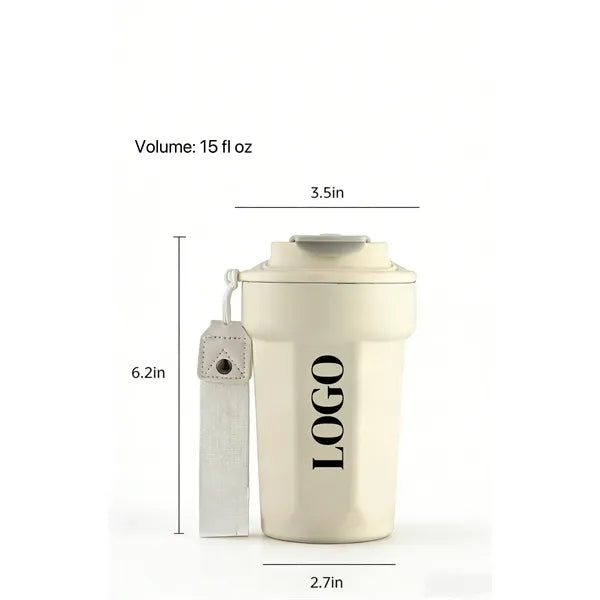 Portable Insulated Coffee Tumbler with Strap