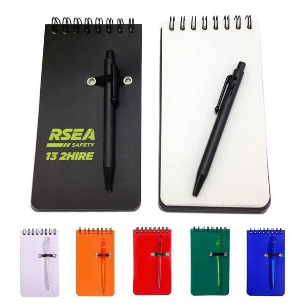 Pocket Sized Spiral Jotter Notepad Notebook with Pen