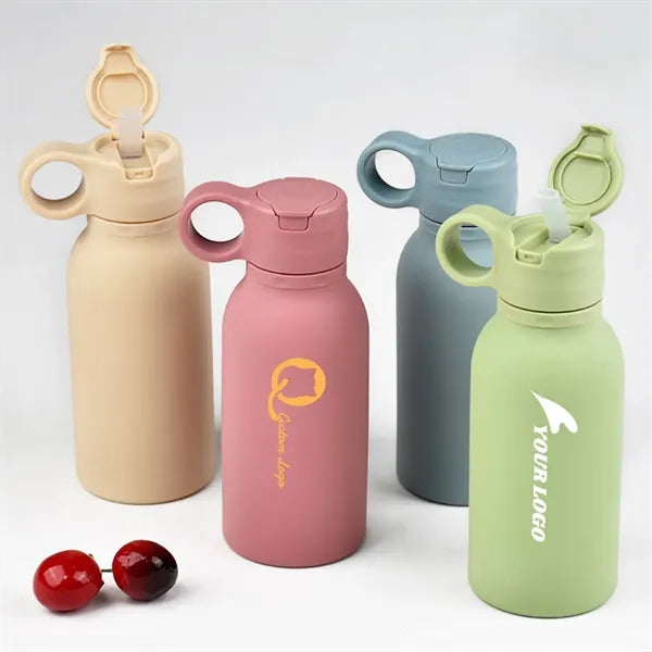 16oz Portable Silicone Sports Water Bottle with Straw & Lid