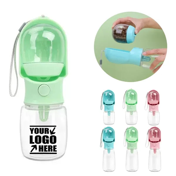 10 Oz Dog Water Bottle with Food Container
