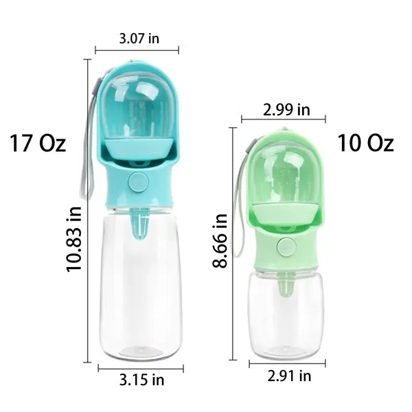 10 Oz Dog Water Bottle with Food Container