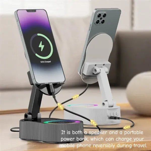 3 in 1 Bluetooth Speaker Phone Stand Power Bank for Travel