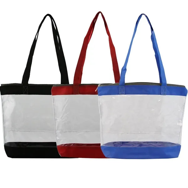 Clear Basic Zipper Tote Bag
