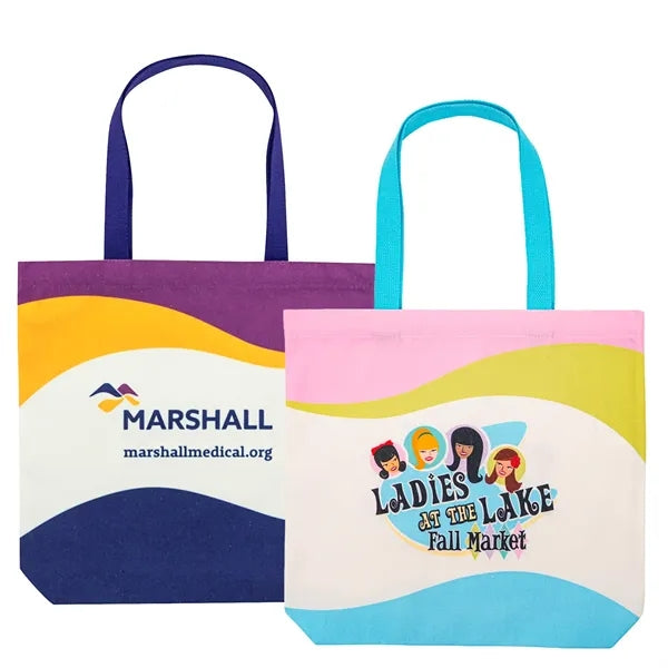Full-Color 10 oz White Cotton Canvas Tote 15 x 15 x 3