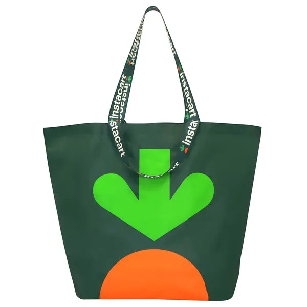 Iconic IKEA-Style Laminated Woven Shopping Bag 25"x18"x10"