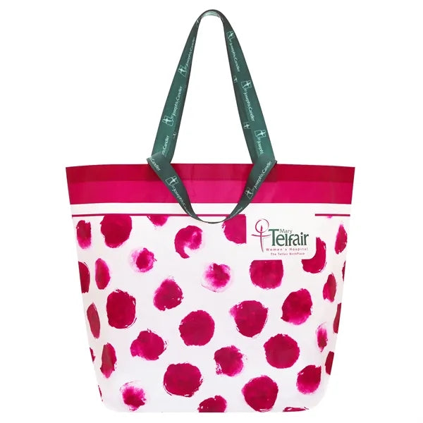 Iconic IKEA-Style Laminated Woven Shopping Bag 25"x18"x10"