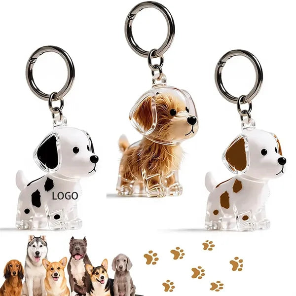 Dog Hair Keychain Pet Fur Keepsake Refillable with Key Ring