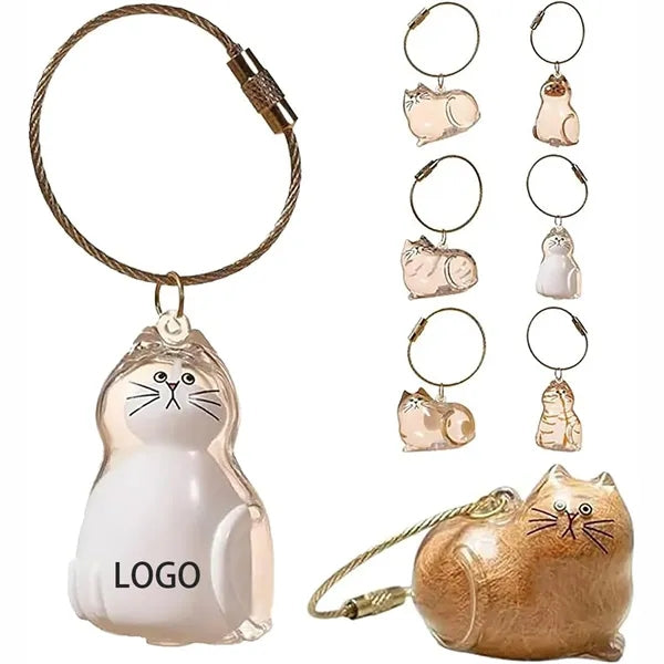 Dog Hair Keychain Pet Fur Keepsake Refillable with Key Ring