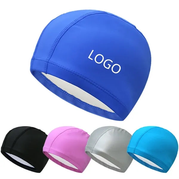 Adult PU Coating Fabric Swim Cap
