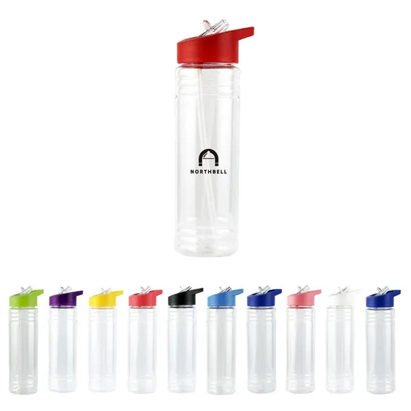 Clear Water Bottle With Straw