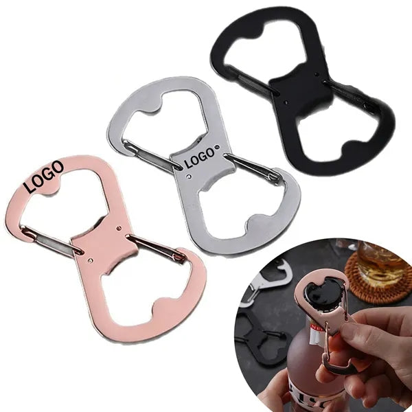 Tactical Stainless Steel Carabiner Keychain Bottle Opener