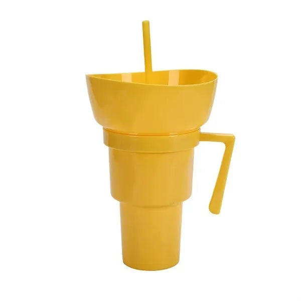Handle Straw Cup with Snack Lid