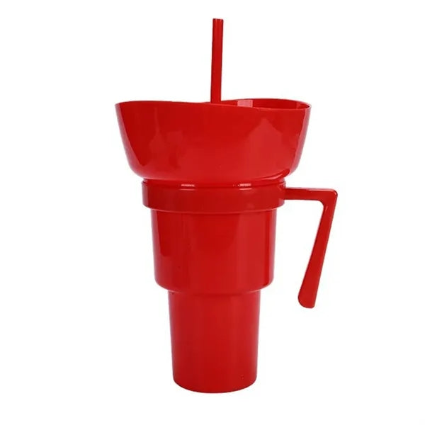 Handle Straw Cup with Snack Lid