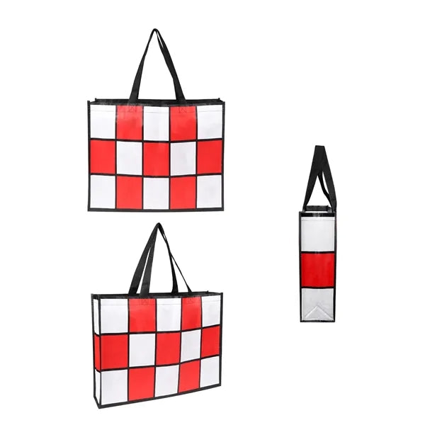Large Full Color Laminated Hand Woven Grocery Tote Bag