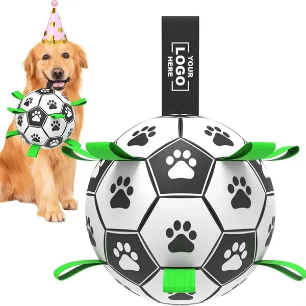 World Cup Dog Toy Soccer Ball with Strap Durable