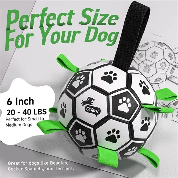 World Cup Dog Toy Soccer Ball with Strap Durable