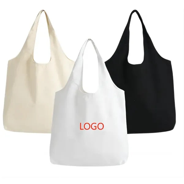 Simple solid color large capacity canvas vest bag
