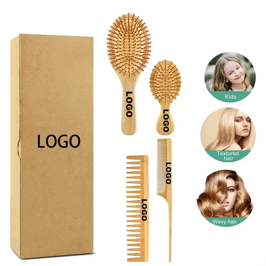 Eco-Friendly Wood Hair Comb Set (4PCS)