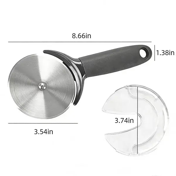 Sleek Black Stainless Steel Pizza Cutter