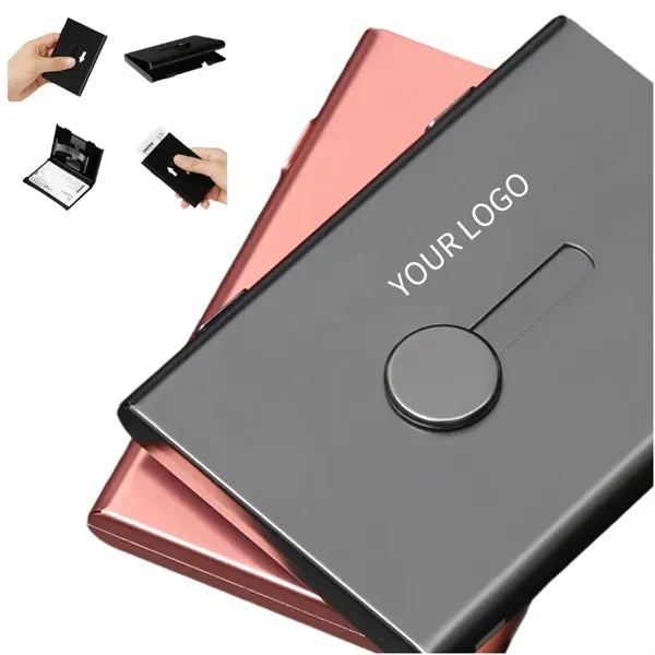 Alloy Business Card Holder Creative Push Card Case