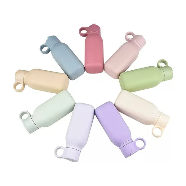 Pastel Silicone Portable Leakproof Water Bottle
