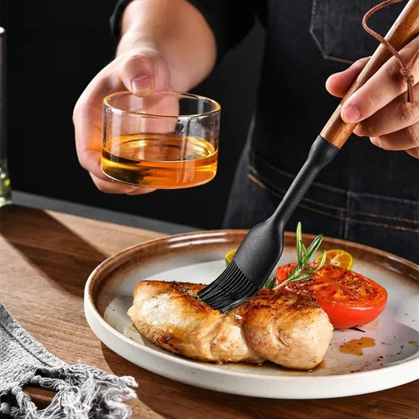 Premium Silicone Kitchen Utensil Set With Wood Kit