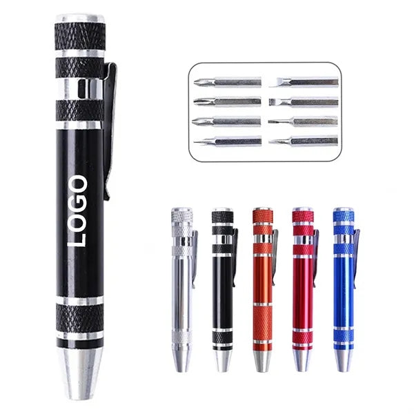 8-In-1 Aluminum Pen Style Multi-Tool Kit