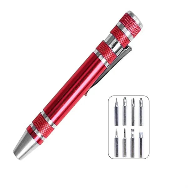 8-In-1 Aluminum Pen Style Multi-Tool Kit