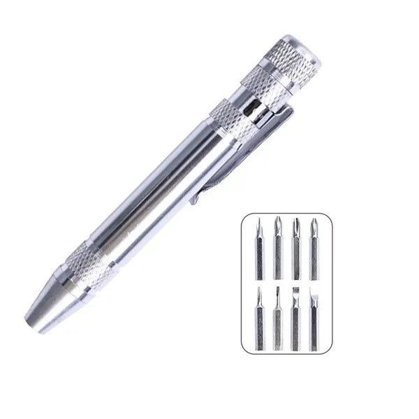 8-In-1 Aluminum Pen Style Multi-Tool Kit