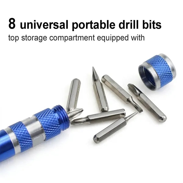 8-In-1 Aluminum Pen Style Multi-Tool Kit