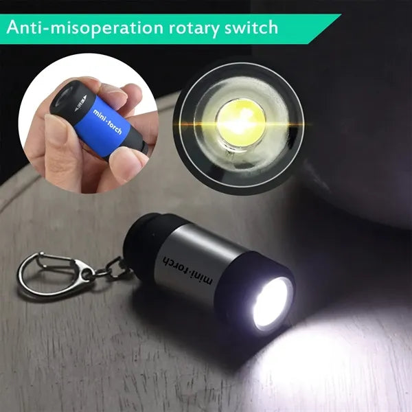 Mini USB Rechargeable Keychain LED Flashlight Pocket Torch