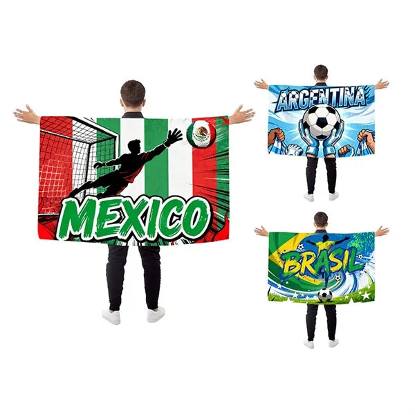 2026 World Cup Custom 100D Polyester Fan Cape Flag