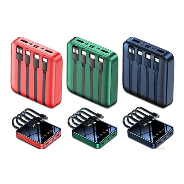 10000mAh Power Bank with Built in Cables