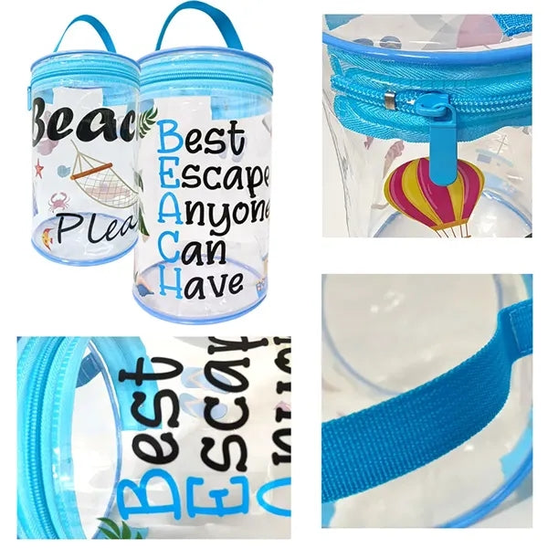 Beach Clear PVC Cylinder Bag