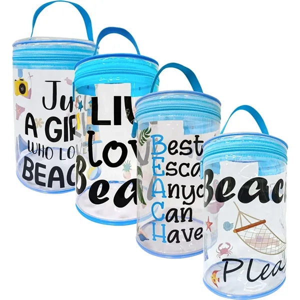 Beach Clear PVC Cylinder Bag
