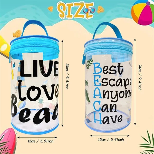 Beach Clear PVC Cylinder Bag
