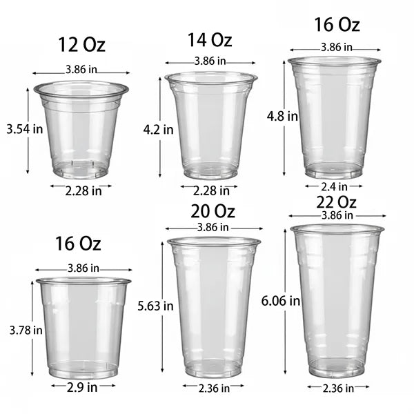 16 Oz Disposable Clear Plastic Cup With Lid