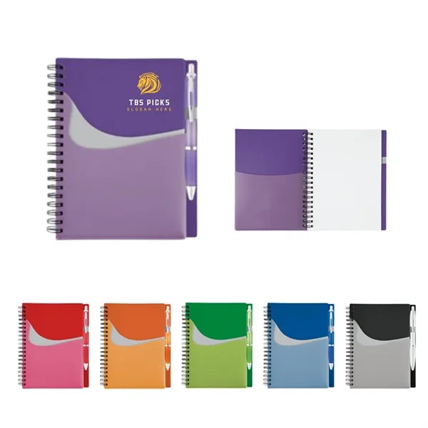 Dopamine Color Spiral Notebook Set with Matching Pen