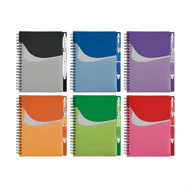 Dopamine Color Spiral Notebook Set with Matching Pen