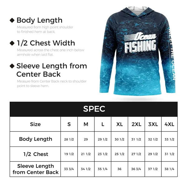 Unisex Custom Sublimated SolarProtec Fishing Hoodie 200GSM