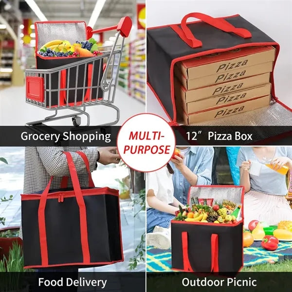Tote Cooler Bags, Black with Red Edge