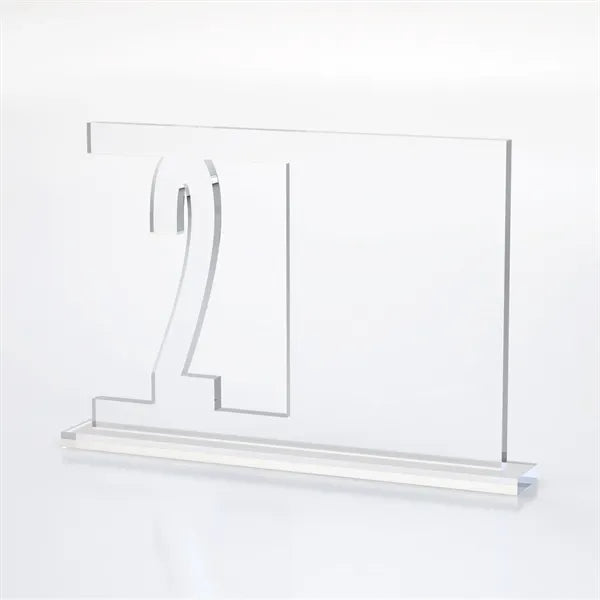 Anniversary Number Cutout Achievement Acrylic Award on Base