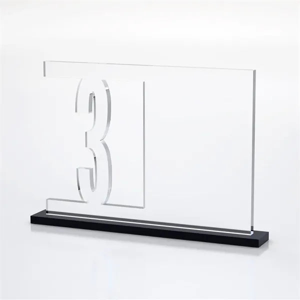Anniversary Number Cutout Achievement Acrylic Award on Base