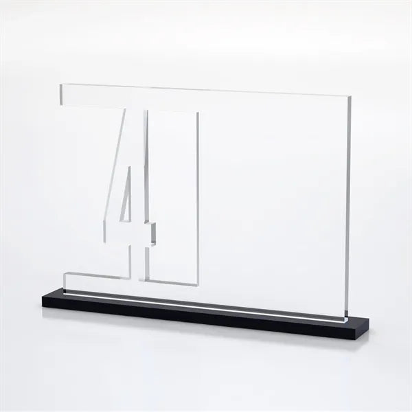 Anniversary Number Cutout Achievement Acrylic Award on Base