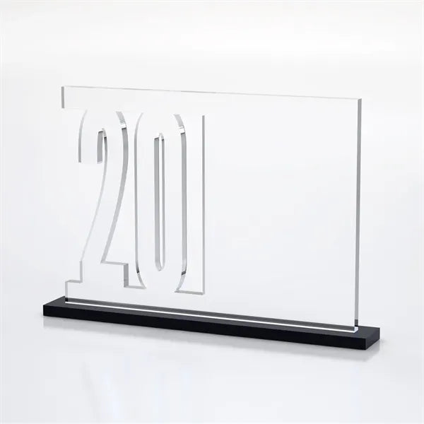 Anniversary Number Cutout Achievement Acrylic Award on Base