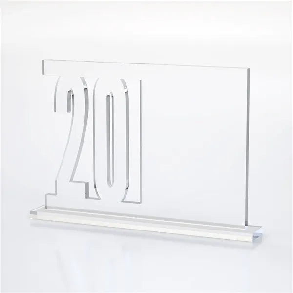 Anniversary Number Cutout Achievement Acrylic Award on Base