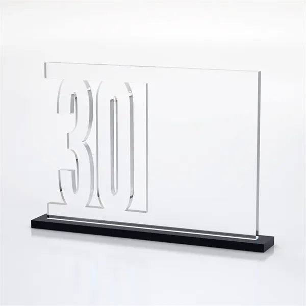 Anniversary Number Cutout Achievement Acrylic Award on Base